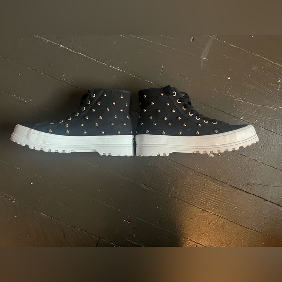 Superga Alpina Studded Women's Black and Gold High-Top Sneakers - Picture 5 of 7